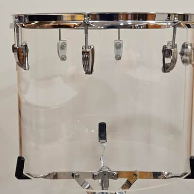 Vintage 70s Ludwig Clear Vistalite 12x15 Concert Tom 1970s Blue/Olive Badge No Cracks image 6