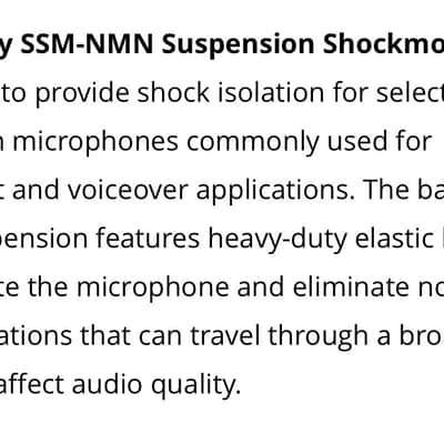 Auray SSM-NMN Shock Mount for Neumann  u87 2024 - Black image 8