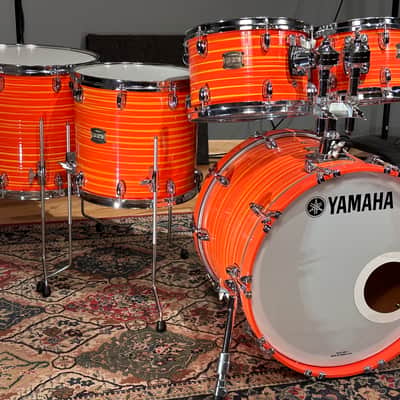 Yamaha 20/10/12/14/16" Club Custom Drum Set - Orange Swirl Lacquer image 2