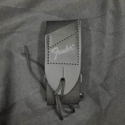 Fender Black 58" Long 2" Wide Guitar Strap - Silver logo image 1