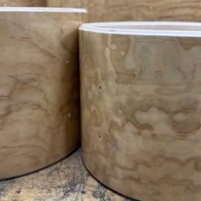 TAMO ASH exotic wood and Maple 7 pcs shell set - 5 ply core shells - Clear gloss polished BEST OFFERS ACCEPTED! image 5