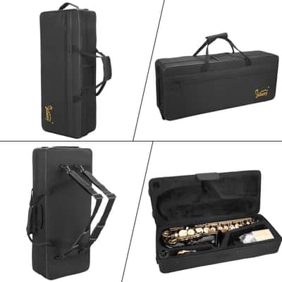 Glarry Student Alto Saxophone E Flat Brass Sax with Case, Black image 9