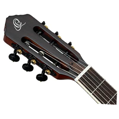 Ortega Guitars RTPSTD-SBK TourPlayer Thinline A/E Nylon - Satin Black - Open Box image 7
