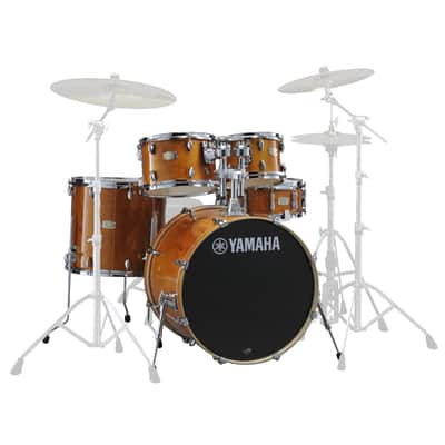 Yamaha Stage Custom 5-piece Shell Pack 10/12/16/22/5.5x14 (Honey Amber) SBP2F50HA