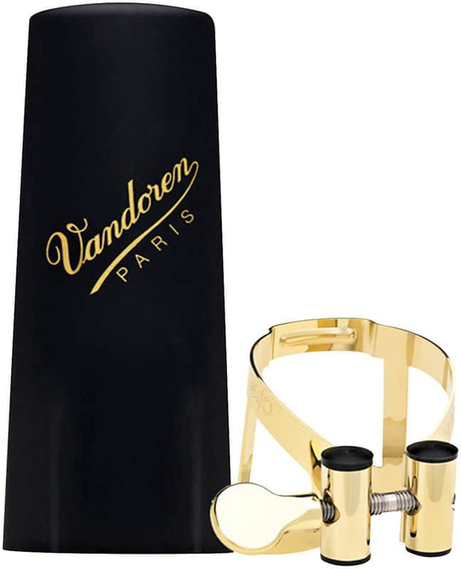 Vandoren LC56GP M/O Series 24ct Gold Soprano Saxophone Ligature and Plastic Cap image 1