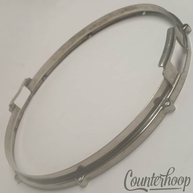 Ludwig Silver Anniversary Nickel 14"Snare Drum Rim Resonant Hoop 8-Lug NOB Brass image 1