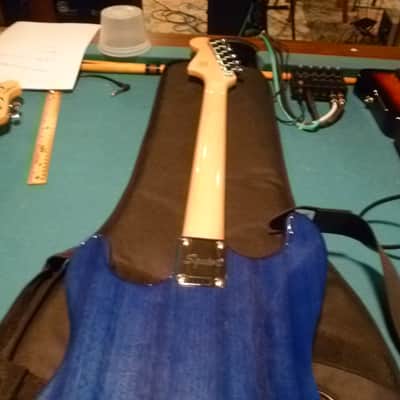 Squier Paranormal Strat-O-Sonic 2025 Sapphire Blue P90 Pickups w/ Fender Gig Bag and Ernie Ball Black guitar strap image 5