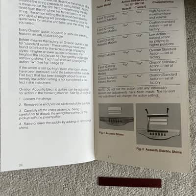 1970’s Ovation Case Candy Owner’s Manual + Warranty Card Hang Tag + Original Shim / Collectors Items image 5