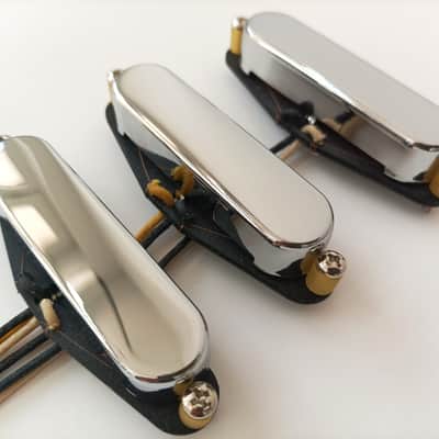 Stratocaster HOT Pickups SET CHROME Nickel-Silver Covers Hand Wound Q Custom Strat image 4
