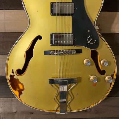 Gibson Epiphone ES 175 Premium Relic Hollow Body Jazz Box Gibson Gold Top Gold Nitro Repaint image 2