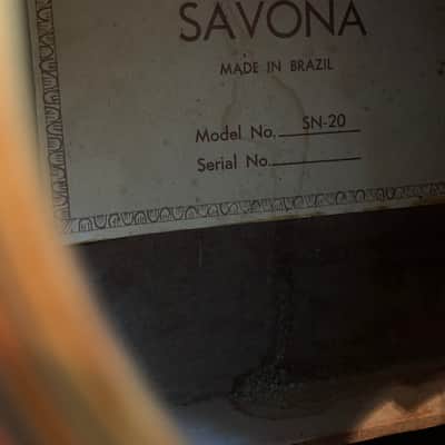 1960s Made in Brazil Savona SN-20 Classical Acoustic Guitar image 15