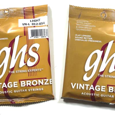 GHS Guitar Strings 2-Pack Acoustic Light 12-54 Vintage Bronze