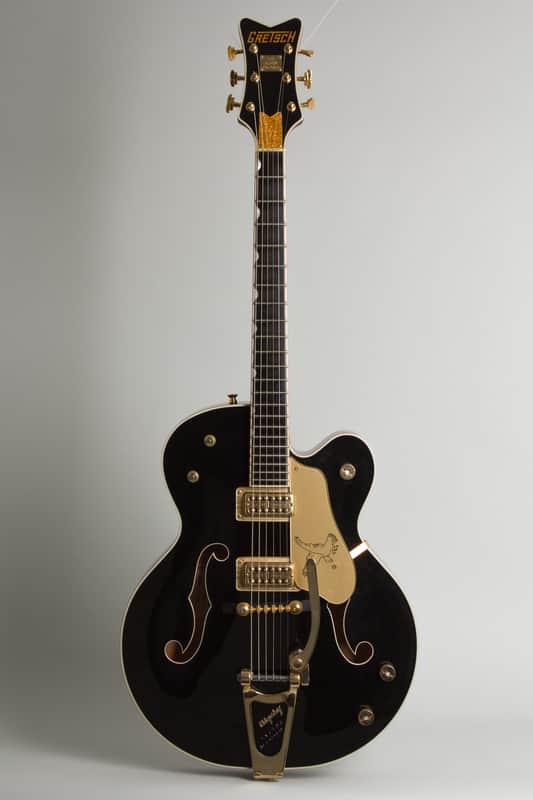 Gretsch G-6136TBK Black Falcon Arch Top Hollow Body Electric Guitar (2011), ser. #JT11051997, original black hard shell case. image 1