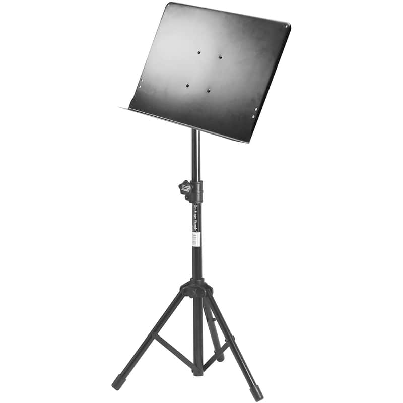 On-Stage SM7211B Professional Grade Folding Orchestral Music Stand, Black image 1