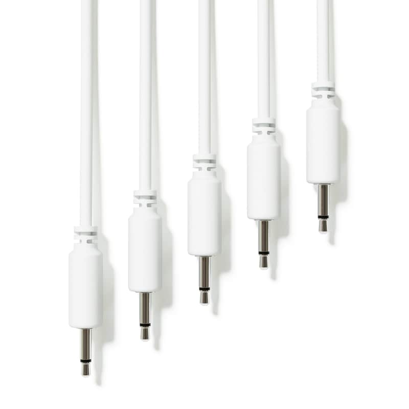ExcelValley [White | 120 cm - 47.24"] 5-Pack - Mono Modular Patch Cables Eurorack Synthesizer image 1
