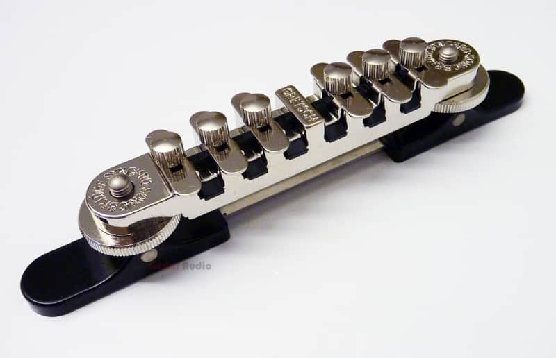 Genuine Gretsch SynchroSonic Adjustable Roller Guitar Bridge with Base - NICKEL image 1