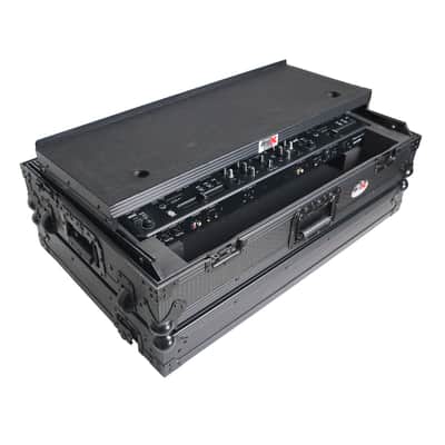 Pro X ATA Flight Style Road Case For Pioneer DDJ-REV5 DJ Controller with Laptop Shelf 1U Rack Space Wheels and LED Black Finish image 7