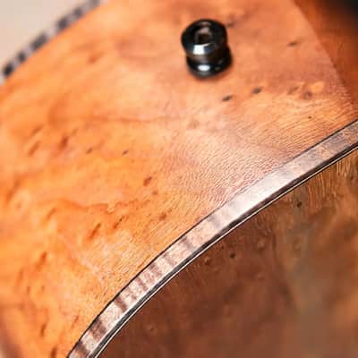 Beard Custom Shop Legacy E Round Neck Acoustic Guitar - Natural Curly Walnut with Hardshell Case image 16