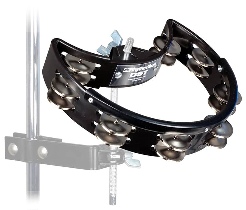 RhythmTech DST10 Drum Set Tambourine with Nickel Jingles - Black image 1
