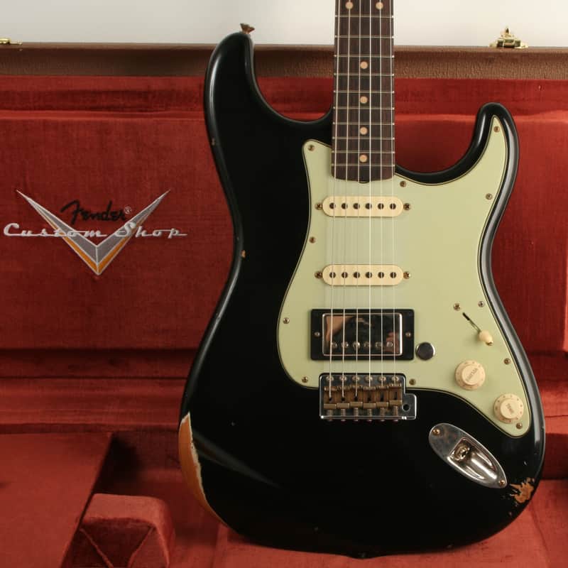 Fender Custom Shop 1959 Stratocaster HSS Relic 3A Rosewood Fingerboard Aged Black CZ590355 image 1