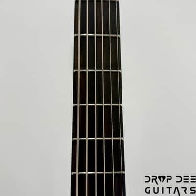 ESP LTD M-6 Evertune 30" Baritone Black Metal Electric Guitar - Black Red Burst Satin image 9