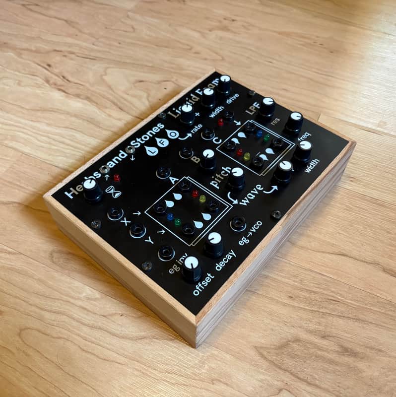 Herbs and Stones Liquid Foam Desktop Monophonic Analog Groovebox 2020 - Present - Black with Wood Frame image 1