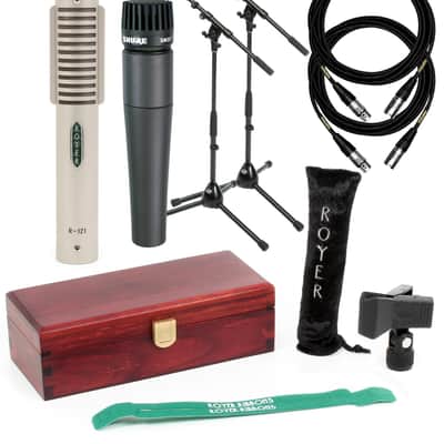 Royer R121 and SM57 Microphone Bundle with Stands and Cables image 2
