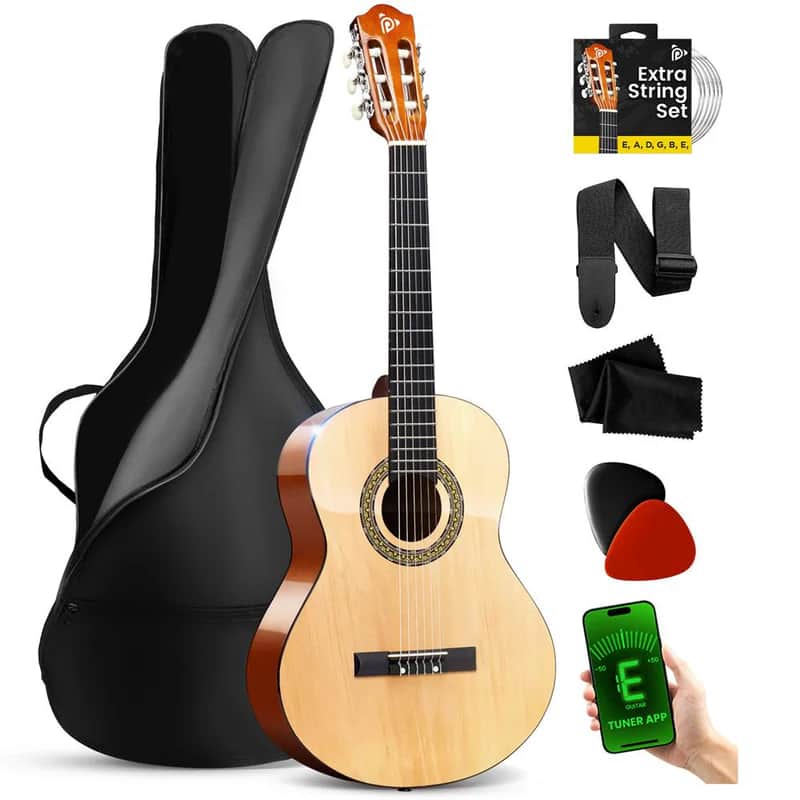 Acoustic Guitar Kit, Beginner 3/4 Size, All Wood, 36" Natural Ash image 1