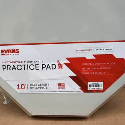 Evans RealFeel Attacktile Mountable Practice Pad 10" UV Laminate RF10G-AT Brand New image 3