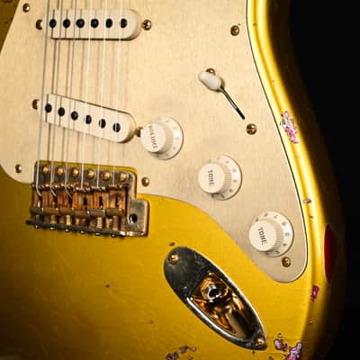 Fender Custom Shop 1962 Stratocaster w/ Gold Hardware Heavy Relic- Frost Gold / Pink Paisley 2024 (R139235) image 11