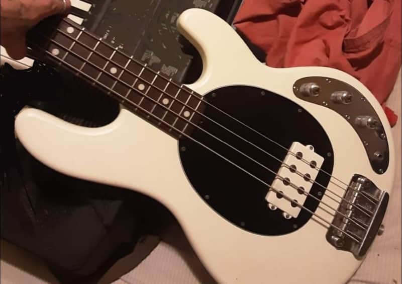 Ernie Ball Music Man S.U.B 2 EQ 2004 Textured White, Made in USA no longer in production image 1