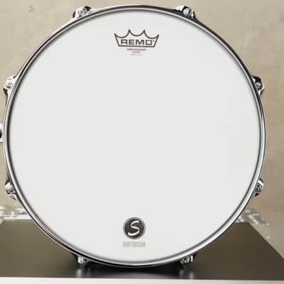 Sugar Percussion 14x6 Mahogany (Black Dyed) stave snare drum image 9