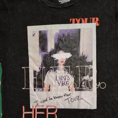 h.e.r. i used to know her 2018 tour new women s official tee - r&b rock damage slide songwriter fender stratocaster purple rain image 2