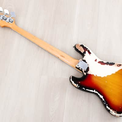 1969 Fender Jazz Bass Sunburst Faux Burst Vintage Bass w/ Case image 13