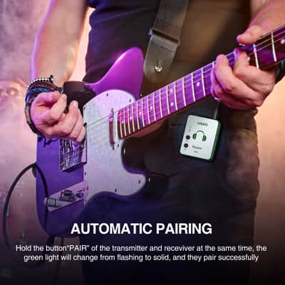 LEKATO Wireless Earphone Monitor 2.4G Guitar Transmitter Receiver System Set image 9
