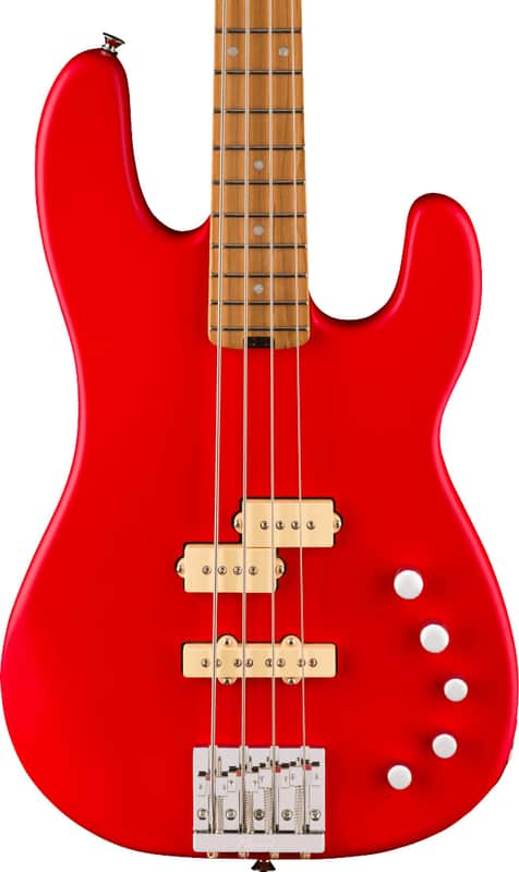 Charvel Pro-Mod San Dimas Bass PJ Electric Bass IV MAH, Caramelized Maple Fingerboard, Satin Ferrari Red image 1