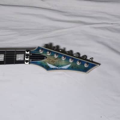 DEAN Exile Select Floyd 7-string Burl electric GUITAR Satin Turquoise w/ CASE image 6