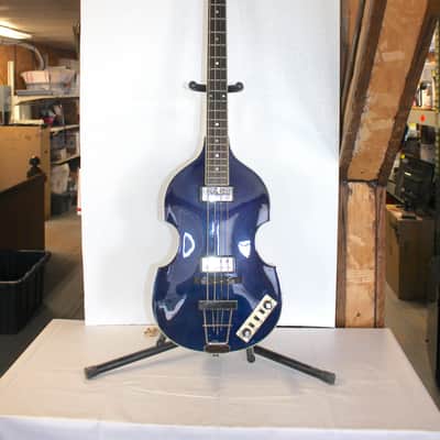 Hofner Contemporary Series Violin Bass Blue With Hard Shell Case image 1