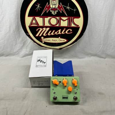 Analog Noir Dual MkI mk1 v1 Tone Bender Rangemaster Treble Booster Pedal with Box - Pastel Green with Neon Orange Knobs image 1