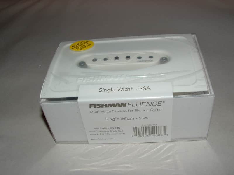 Fishman Fluence PRF-SSS-BA1 6 Single Width Active Strat Pickup (White and Black) image 1
