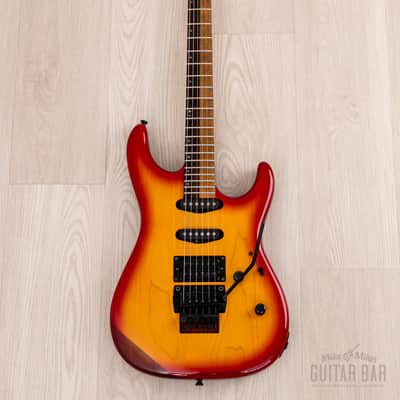 1990 Edwards by ESP Vision Alpha SSH Superstrat Cherry Sunburst w/ Floyd Rose image 2