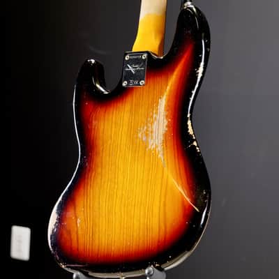 Fender Custom Shop 1961 Jazz Bass Heavy Relic 3A Rosewood Fingerboard 3-Color Sunburst image 12