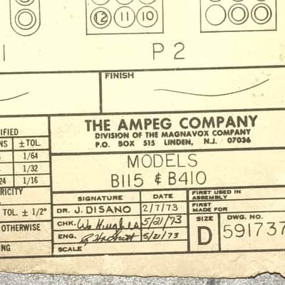 Vintage Ampeg B410 4x10 Combo 1973 black fuzzy NJ factory image 15