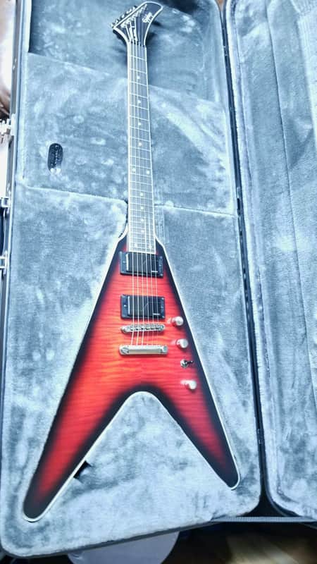 Epiphone Dave Mustaine Signature Flying V Prophecy 2023 - Present - Aged Dark Red Burst image 1