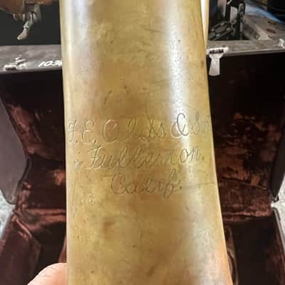 Olds and Sons brand Mellophone, with case and mouthpiece, Made in USA image 7