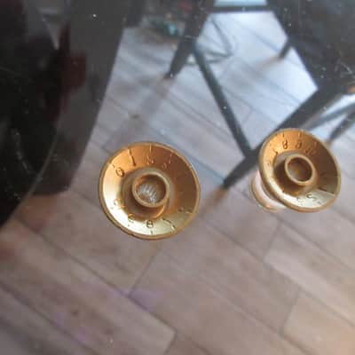 Vintage 1960s Pair Univox Gold Guitar Knobs Japan Fits Teisco image 3