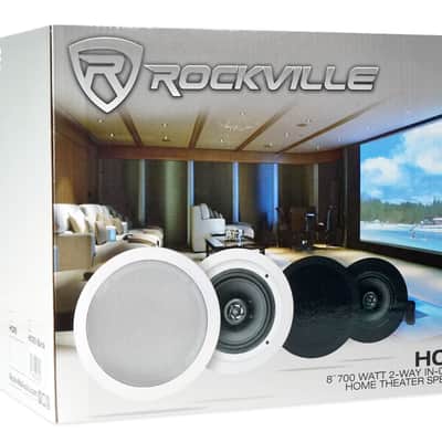10) Rockville HC85 8" Inch 700 Watt Black In-Ceiling Home Theater Speakers 8 Ohm image 10