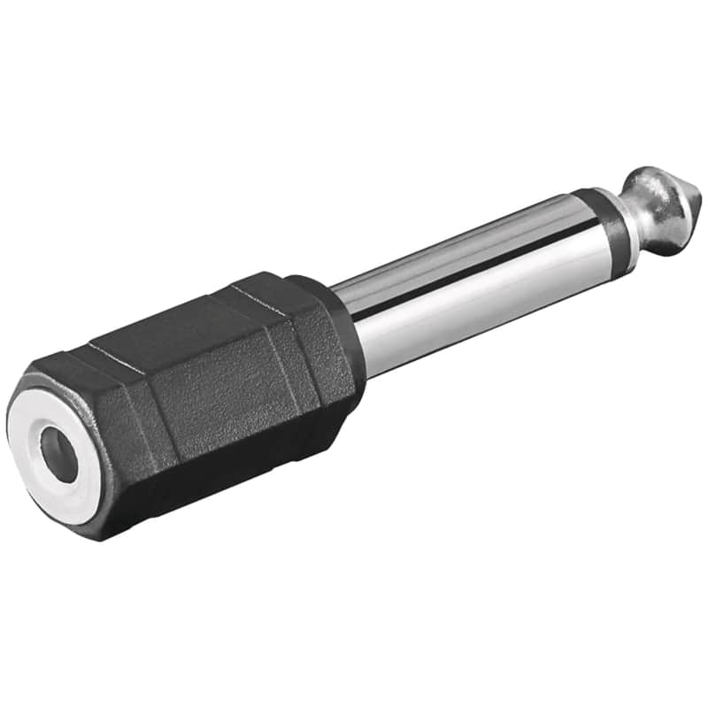 MUSIC STORE Adaptor 3.5mm jack Socket To 6.5mm Jack Plug Mono - Plug Adapter image 1