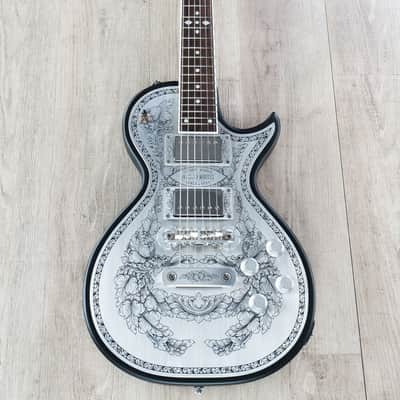 Zemaitis Guitars C24MF-2 BK Metal Front Electric Guitar, Leaf