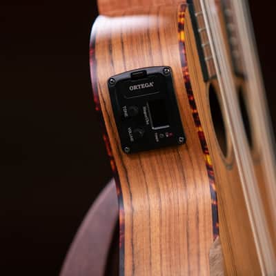 Ortega HYDRA Custom Built Series Ovangkol Top Mahogany Double-Necks 4/8-String Acoustic-Electric Tenor Ukulele w/Gig Bag image 11